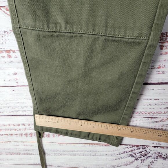 Empyre Paratrooper Cargo Pants Mens 28 Green Relax Military Button Fly *Flaw* - Picture 2 of 12